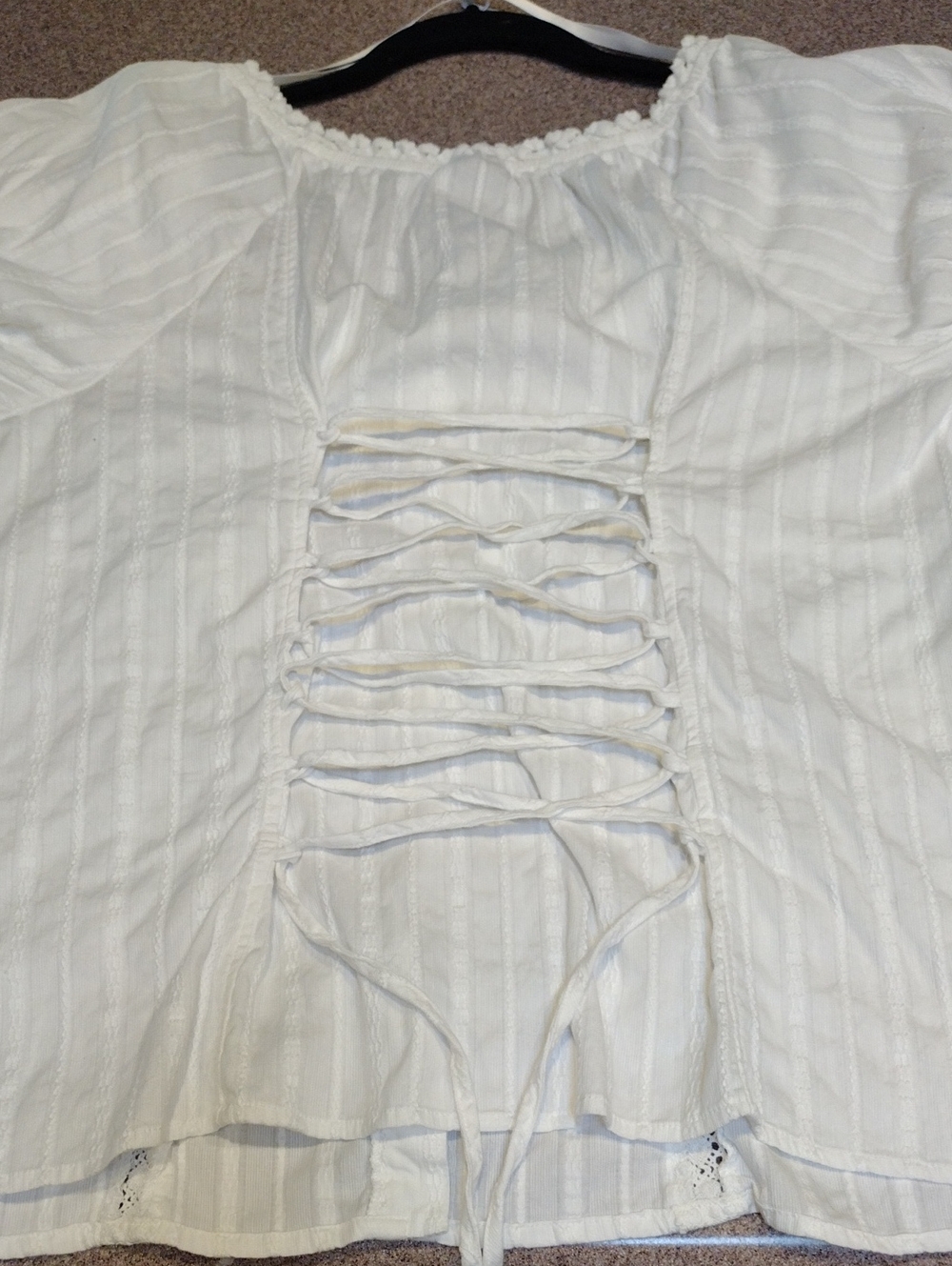 Vtg 🦄 Torrid White Lace Corset Back Top W/ Sweetheart Neck - Picture 12 of 15